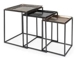 Clearance Bizzotto SET3 TAVOLINI IN ALLUMINIO X28 - AMIRA