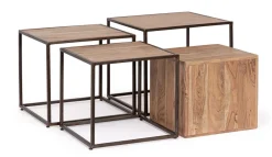 Outlet Bizzotto SET4 TAVOLINI IN LEGNO - JANAK