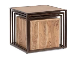 Outlet Bizzotto SET4 TAVOLINI IN LEGNO - JANAK