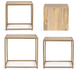 Best Bizzotto SET4 TAVOLINI IN LEGNO - JAIDEV