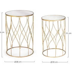 Outlet Bizzotto SET2 TAVOLINI IN METALLO J15 - ELENOR