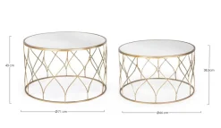 Clearance Bizzotto SET2 TAVOLINI IN METALLO J17 - ELENOR