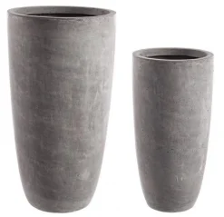 Discount Bizzotto SET2 VASO CEMENT TO ALTO GRIGIO