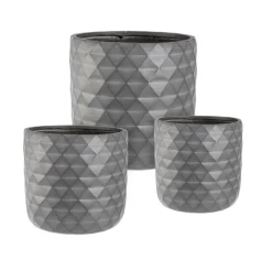 Discount Bizzotto SET3 VASO PYRAMID TO ANTRACITE