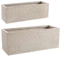 Discount Bizzotto SET2 VASO ROCCIA RETT BASSO SABBIA