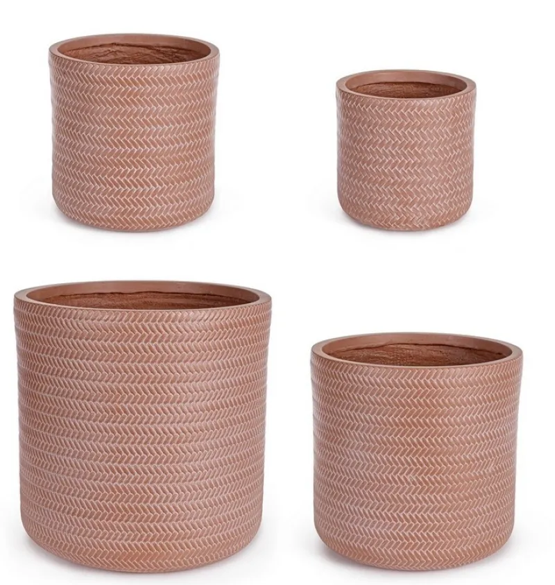 Outlet Bizzotto SET4 VASO TRESSAGE CIL TERRACOTTA