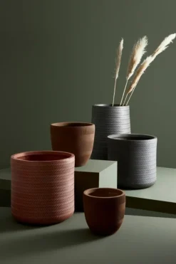 Outlet Bizzotto SET4 VASO TRESSAGE CIL TERRACOTTA