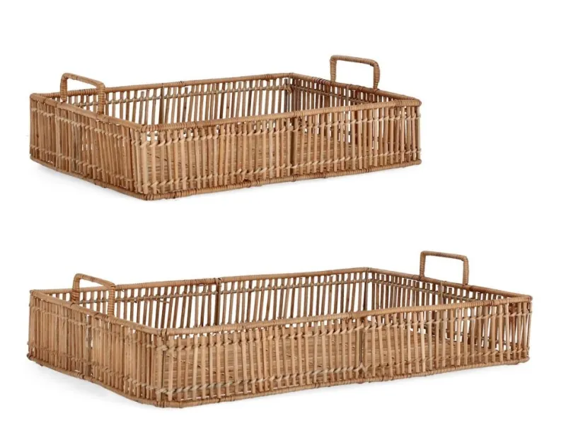 Best Bizzotto SET2 VASSOIO DECOR C-MAN KADIN RETT NAT