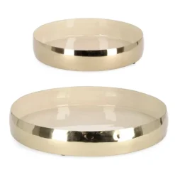 New Bizzotto SET2 VASSOIO DECORATIVO VELMA TO ORO BEI