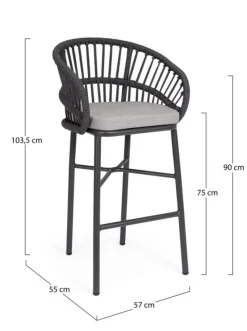 Sale Bizzotto SGABELLO BAR C-C ODIVELAS ANTRACITE