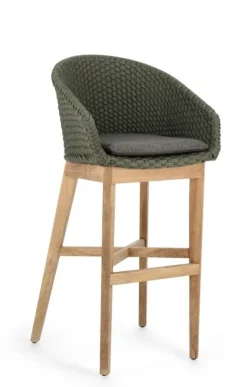 New Bizzotto SGABELLO BAR IN CORDA PER ESTERNO VERDE - COACHELLA