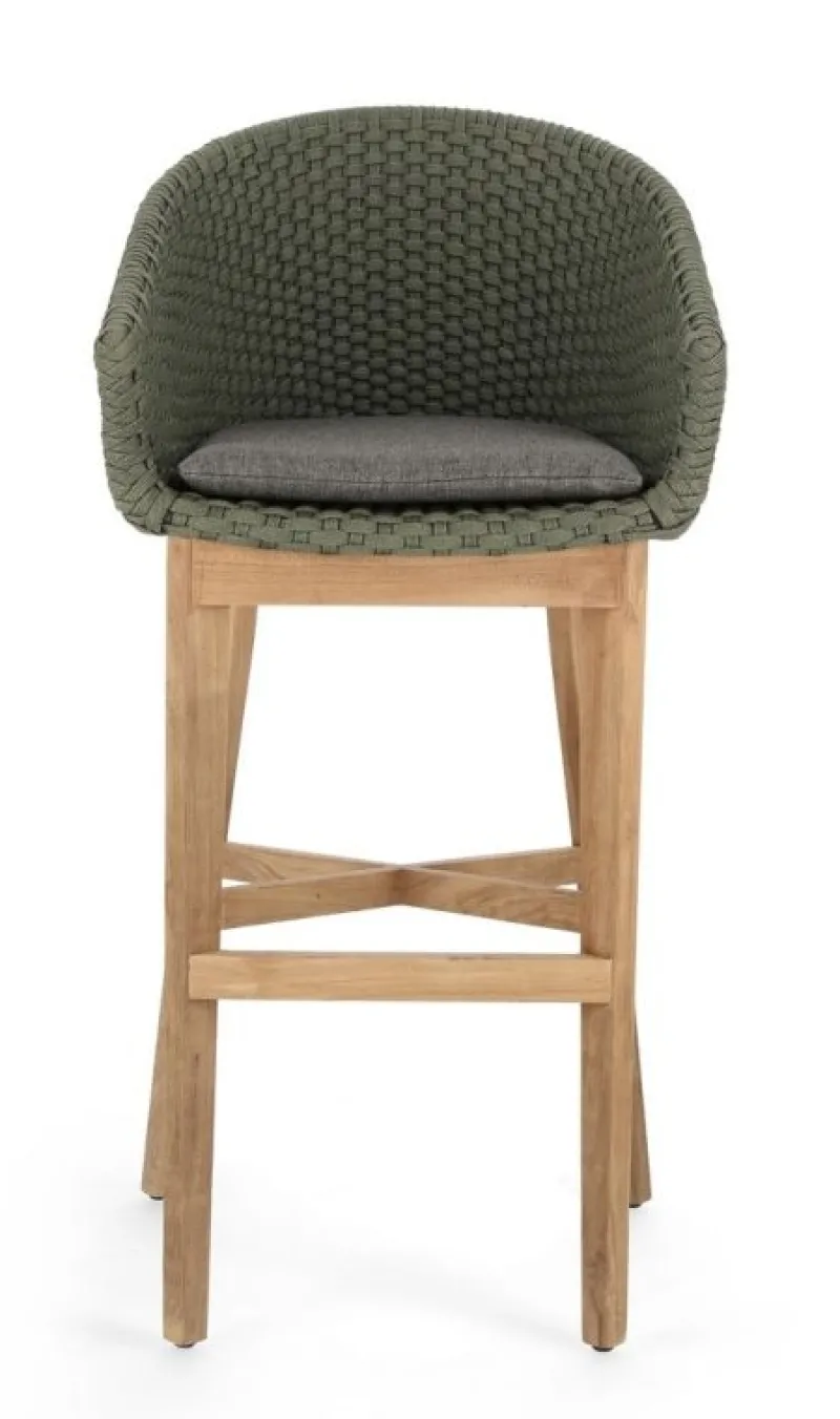 New Bizzotto SGABELLO BAR IN CORDA PER ESTERNO VERDE - COACHELLA