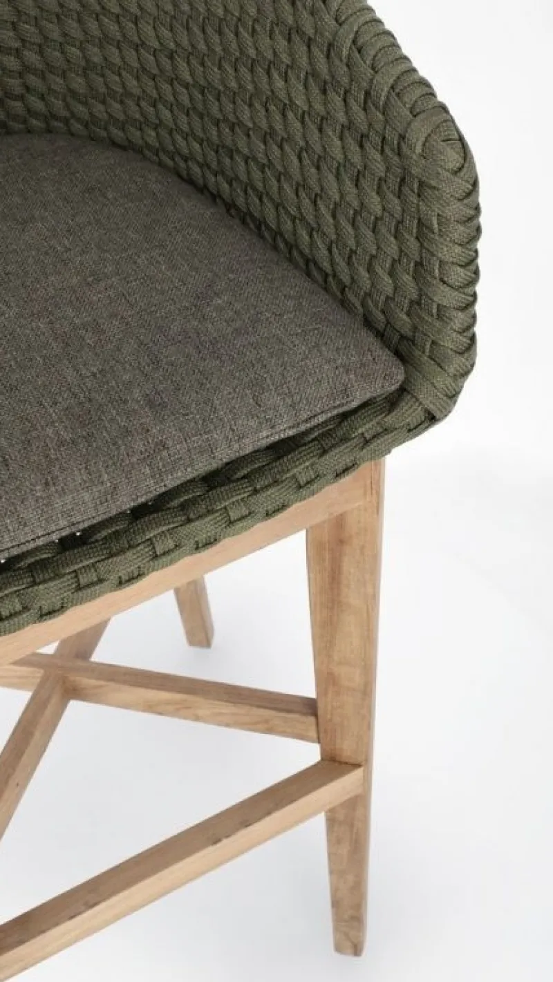 New Bizzotto SGABELLO BAR IN CORDA PER ESTERNO VERDE - COACHELLA