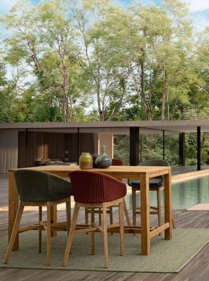 New Bizzotto SGABELLO BAR IN CORDA PER ESTERNO VERDE - COACHELLA