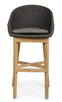 Sale Bizzotto SGABELLO BAR IN CORDA PER ESTERNO ANTRACITE - COACHELLA