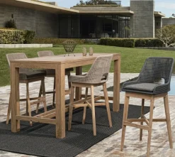 Outlet Bizzotto SGABELLO BAR IN CORDA PER ESTERNO COLOR ARDESIA - HESPERIA