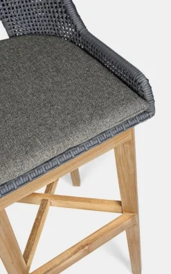 Outlet Bizzotto SGABELLO BAR IN CORDA PER ESTERNO COLOR ARDESIA - HESPERIA