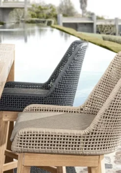 Outlet Bizzotto SGABELLO BAR IN CORDA PER ESTERNO COLOR ARDESIA - HESPERIA