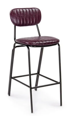 Outlet Bizzotto SGABELLO BAR IN ECOPELLE BORDEAUX - DEBBIE