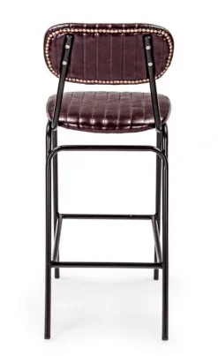 Outlet Bizzotto SGABELLO BAR IN ECOPELLE BORDEAUX - DEBBIE