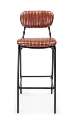 Online Bizzotto SGABELLO BAR IN ECOPELLE ARANCIO SCURO - DEBBIE