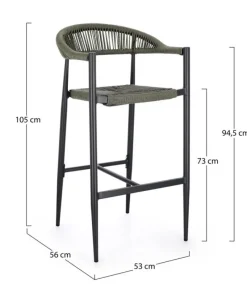Discount Bizzotto SGABELLO BAR JANDIA ANTRACITE/VERDE