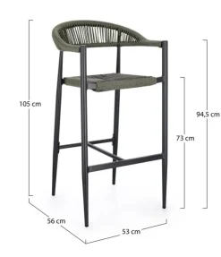 New Bizzotto SGABELLO BAR JANDIA ANTRACITE/VERDE