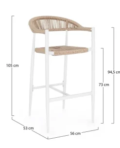 Hot Bizzotto SGABELLO BAR JANDIA BIANCO/BEIGE