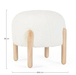 Best Bizzotto SGABELLO EFFETTO BOUCLE' BIANCO - DAYLA
