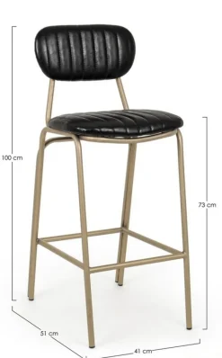 Online Bizzotto SGABELLO IN ECOPELLE NERO - ADDY