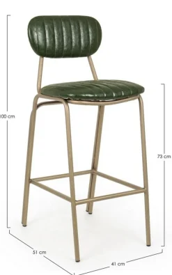 Discount Bizzotto SGABELLO IN ECOPELLE VERDE SCURO - ADDY