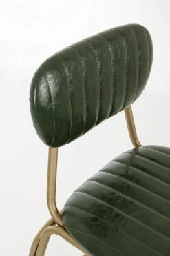 Discount Bizzotto SGABELLO IN ECOPELLE VERDE SCURO - ADDY