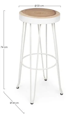 New Bizzotto SGABELLO IN LEGNO BIANCO - RAKEL