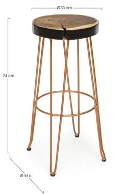 New Bizzotto SGABELLO IN LEGNO RAME - RAKEL