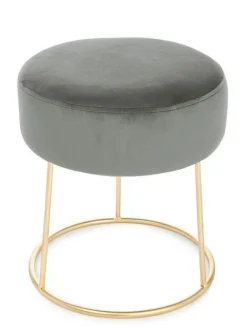 Bizzotto SGABELLO IN VELLUTO GRIGIO - CLARISSA