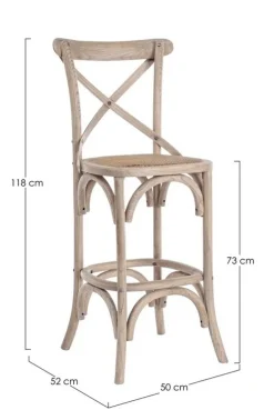 New Bizzotto SGABELLOBAR IN LEGNO GRIGIO NATURALE - CROSS