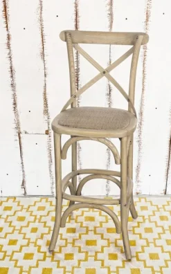 New Bizzotto SGABELLOBAR IN LEGNO GRIGIO NATURALE - CROSS