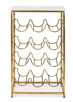 Hot Bizzotto TAVOLINO CON PORTABOTTIGLIE IN METALLO - MARMOL