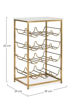 Hot Bizzotto TAVOLINO CON PORTABOTTIGLIE IN METALLO - MARMOL
