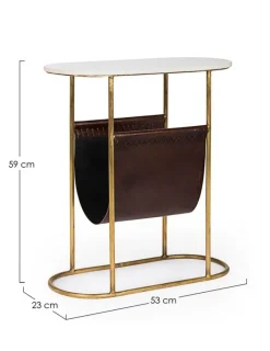 Bizzotto TAVOLINO CON PORTARIVISTE IN METALLO - MARMOL