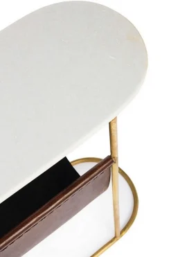 Bizzotto TAVOLINO CON PORTARIVISTE IN METALLO - MARMOL