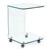 Best Bizzotto TAVOLINO CON RUOTE QUADRATO IN VETRO - IRIDE