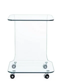 Best Bizzotto TAVOLINO CON RUOTE QUADRATO IN VETRO - IRIDE