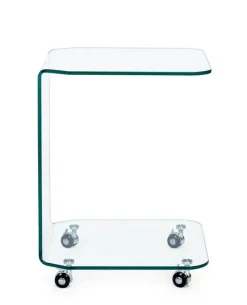 Best Bizzotto TAVOLINO CON RUOTE QUADRATO IN VETRO - IRIDE
