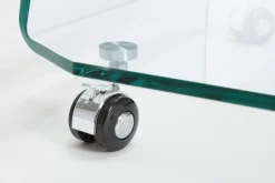 Best Bizzotto TAVOLINO CON RUOTE QUADRATO IN VETRO - IRIDE