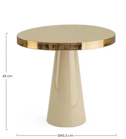 Bizzotto TAVOLINO IN ACCIAIO AVORIO D45.5 - NANDIKA