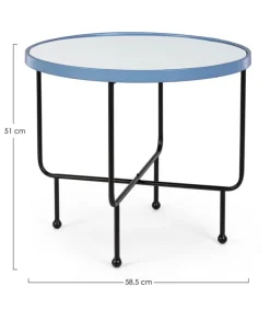 Clearance Bizzotto TAVOLINO IN ACCIAIO CON SPECCHIO AZZURRO - PAINTER