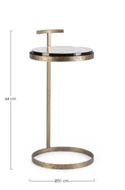 New Bizzotto TAVOLINO IN ACCIAO FINITURA OTTONE H64 - ZAYLA