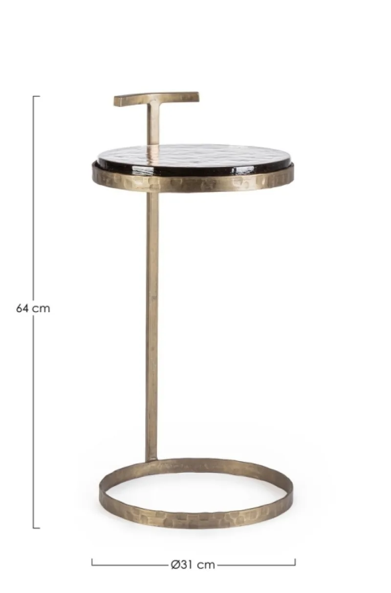 New Bizzotto TAVOLINO IN ACCIAO FINITURA OTTONE H64 - ZAYLA