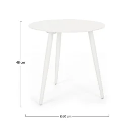 Clearance Bizzotto TAVOLINO IN ALLUMINIO D50 BIANCO YK11 - RIDLEY